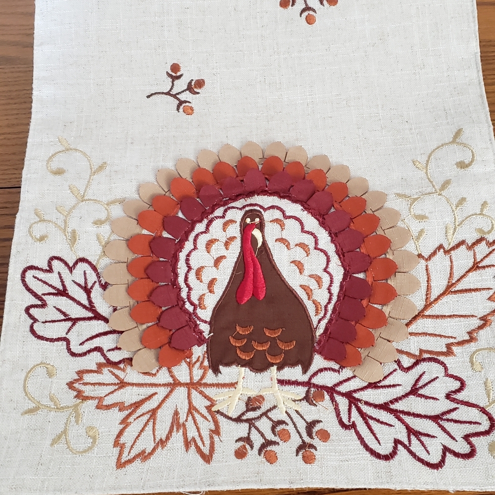 Thanksgiving Turkey Table Runner 71.5" Length 13" Width Autumn Fall Table Decor